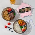 thumbnail image 4 of Boîte à Lunch Ronde Compatible Micro-Ondes, Contenant Bento Étanche avec Conception Compartimentée, Comprend des Couverts, Matériau de Qualité Alimentaire pour Étudiants et Usage au Bureau, 4 of 9