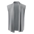 thumbnail image 4 of SHIXIAOO Mens Solid Color Shawl Personality Solid Color Fashion Men's Sleeveless Knit Cardigan Men's Christmas Sweater Mens Washable Cardigan Knit Men Sweater Mens Button Sweater Men Sweaters Sweater, 4 of 4