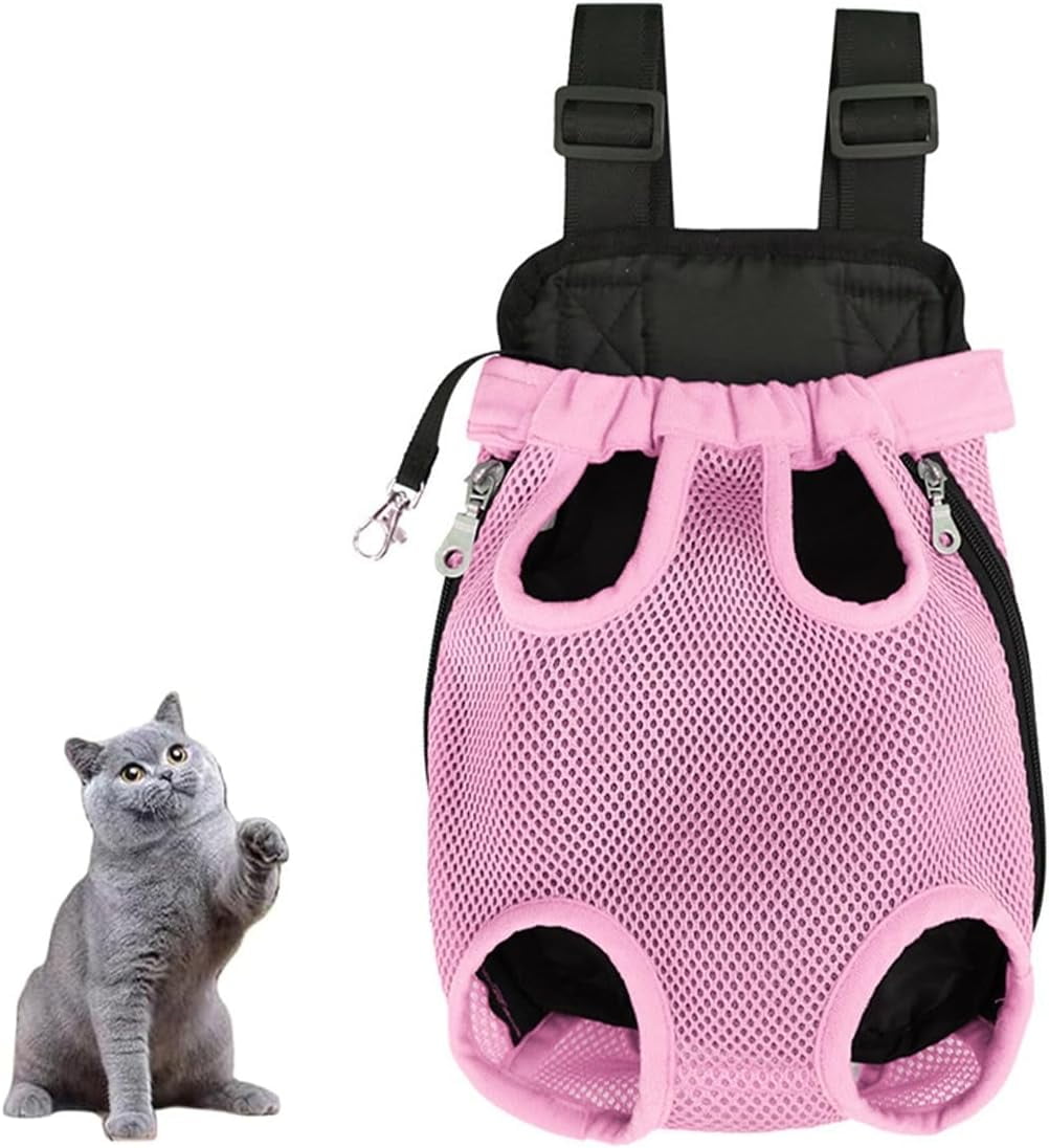 Cat Carrier, Portable Pet Carrier Backpack, Adjustable Pet Front Cat and Dog Carrier Backpack for Hiking and Riding(Purple,Medium)