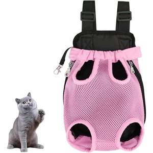 Cat Carrier, Portable Pet Carrier Backpack, Adjustable Pet Front Cat and Dog Carrier Backpack for Hiking and Riding(Purple,Medium)