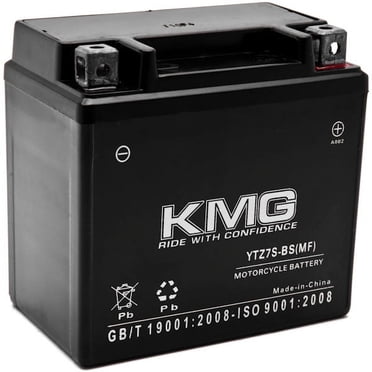 KMG YTZ7S Batterie Compatible avec Honda 450 TRX450ER 2006-2009 Étanche Sans Entretien Batterie 12V Haute Performance Remplacement OEM Motocyclette Sports Motorisés VTT Trottinette Motoneige Embarcation Nautique