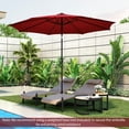 thumbnail image 3 of Patiojoy 10FT Solar Umbrella Patio Umbrella with 112 LED Lights Outdoor Table Market Umbrella with Crank Lifting Handle & Push Button Tilt System Wine, 3 of 10