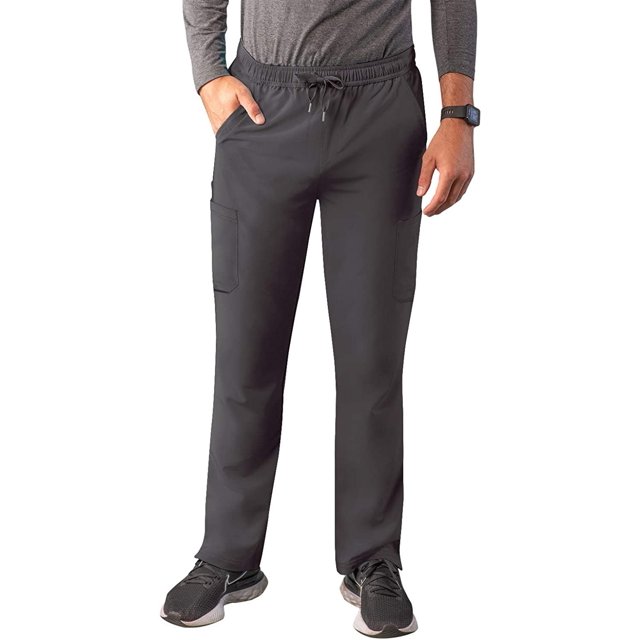 Adar Addition Scrubs for Men - Slim Leg Cargo Drawstring Scrub Pants - A6106 - Pewter - 2X