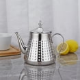 thumbnail image 4 of SANQIAHOME 1.2L(40oz) Stainless Steel Hammer Patterned Teapot With Removeable Infuser,Loose leaf cover,Silver, 4 of 12