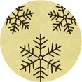 thumbnail image 1 of Ahgly Company Tapis Rond Lavable en Machine Intérieur Transitionnel Jaune Soleil, 7 Pieds Rond, 1 of 7