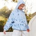 thumbnail image 2 of Kids Sun Protection Zip Hoodie Lightweight Long Sleeve Rash Guard with Hood Swim Cover Up Sky Blue 3 Years-4 Years, 2 of 4