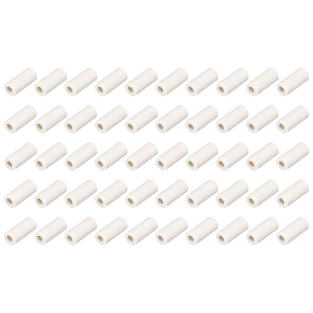 Unique Bargains 50pcs 2mm Dia Ceramic Tube Insulated Electronic Wire Bundle Heat Insulation Protection Single Bore