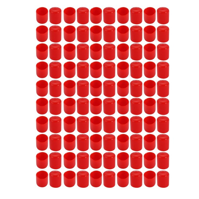 Unique Bargains 100pcs 15mm Intérieur Dia PVC Souple Vinyle Bouchon Protecteur de Vis Couvercle Rouge