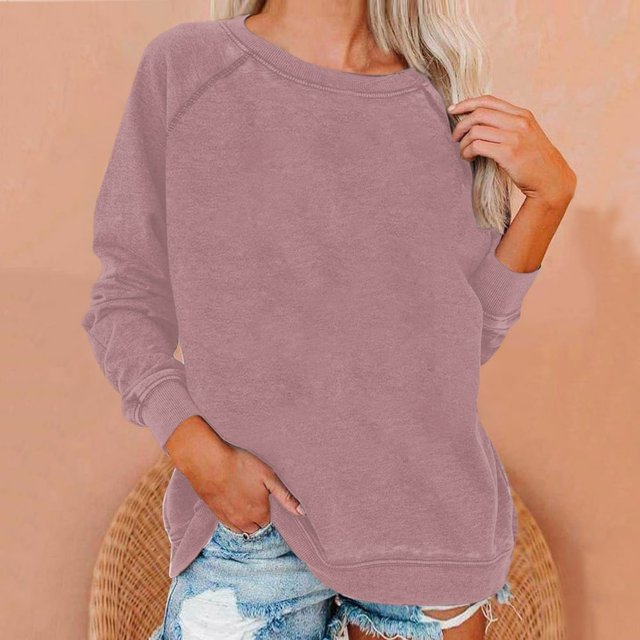 EIMELI Chemise Femme Liquidation Grande Taille Femme Décontractée Manches Longues Unie Ample Col Rond Chemisier Haut Rouge TG