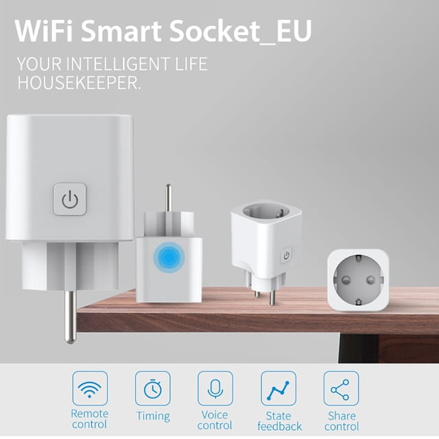 Daisyyozoid Wholesale Smart Mini WiFi Plug Outlet Switch Work With ForEcho Alexa/Google Home Remote EU