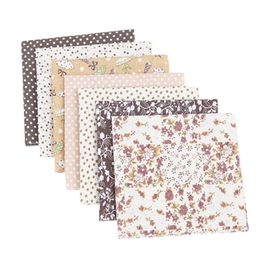 Meitianfacai Lot de Tissus en Coton Bricolage 10 x 10 Pouces, 7 Pcs Motifs Différents, Matériau de Patchwork en Carrés pour Couture Courtepointe Scrapbooking.