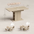 thumbnail image 3 of HOMCOM Extendable Dining Table for 4-6, Rectangular Kitchen Table, Natural, 3 of 10