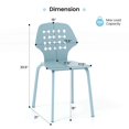 thumbnail image 3 of Costway Metal Dining Chair Set of 4 Armless Kitchen Hollowed Backrest & Metal Legs Blue, 3 of 10