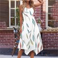 thumbnail image 4 of Styesk Robes pour Femmes Dames Été Mode Imprimé Sans Manches Col Rond Robe Débardeur Décontractée, 4 of 7