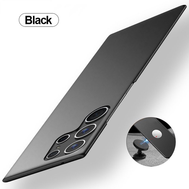 Magnetic Car Mount Hard Matte thin Case For Samsung Galaxy S24 S23 S22 S21 S20 Note 20 Ultra Note 10 Plus S21FE S20 FE Cover