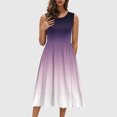 thumbnail image 1 of Ovzne Robes pour Femmes Robe Mode Robes pour Femmes Été Décontracté Col Rond Sans Manches Uni Plage Robes d'Été Boho Robe pour Femmes Liquidation, 1 of 7
