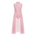 thumbnail image 4 of YiZYiF Robe de Danse Sans Manches en Dentelle pour Filles Justaucorps de Ballet Contemporain Moderne Latin Rose 8, 4 of 7