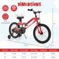 thumbnail image 3 of Costway Vélo pour Enfants de 18 Pouces avec Éclairage DEL, Siège Ajustable, Frein à Rétropédalage, Roues Stabilisatrices, Rouge, Breveté, 3 of 10