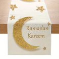 thumbnail image 1 of Ramadan Moon Star Print Seasonal Kitchen Dining Linen Table Runner Washable Family Dining Table Holiday Party Decor Supplies, 1 of 4