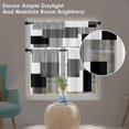 thumbnail image 5 of Black Grey Kitchen Curtains Dark Grey Window Curtains Valance and Tier Set of 3, White Modern Rod Pocket Short Tier Curtain for Bathroom, Abstract Small Modern Small Kitchen Decor 52" x 24", 5 of 5