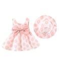 thumbnail image 1 of Robes pour Bébés Filles Robe Tutu Sans Manches pour Bébé Robe d'Été pour Filles avec Chapeaux 2 Pcs Robe de 1er Anniversaire 12-18 Mois, 1 of 3
