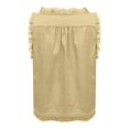 thumbnail image 4 of Timegard Tank Top for Women Lace U Neck Drawstring Sleeveless Ruched Button Summer Fashion Casual Tee, 4 of 5