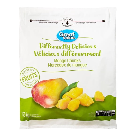 Great Value Differently Delicious Mango Chunks, Imperfect Fruits, 1.75kg