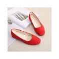 thumbnail image 5 of MAWCLOS Chaussures Décontractées pour Femmes Chaussures de Marche Confort à Enfiler Ballerines Mode Bout Carré Ballerine de Soirée Rouge 7.5, 5 of 5
