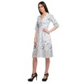 thumbnail image 4 of Moomaya Robe en Coton Imprimée pour Femme Longueur Midi Manches Courtes Tenue d'Été Vêtements, 4 of 4