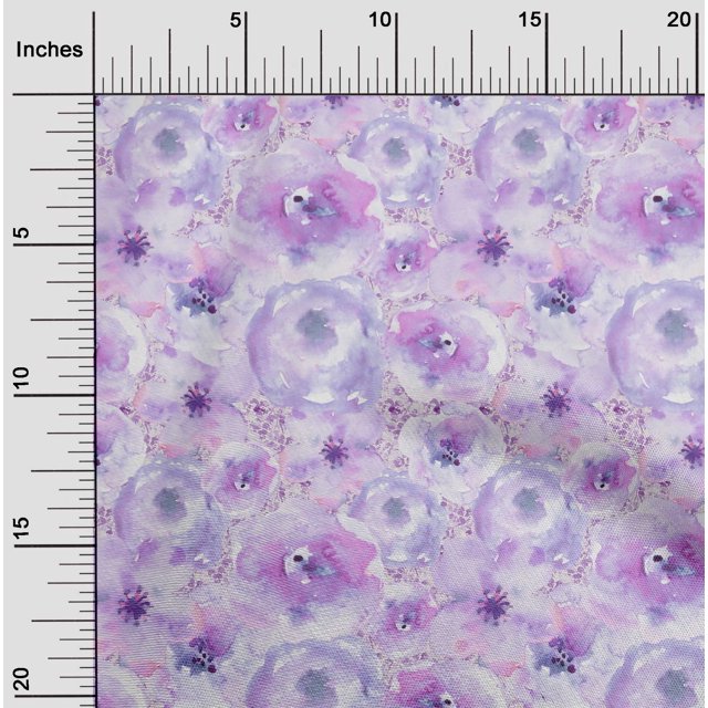 oneOone Georgette Viscose Fabric Watercolor Floral_Printed Craft Fabric BTY 42 Inch Wide