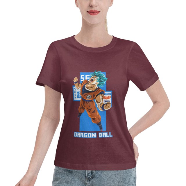 T-Shirt Basique à Manches Courtes pour Femmes Super Saiyan