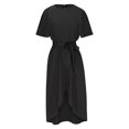 thumbnail image 4 of Jusqu'à 65 % de Rabais! Robes d'Été Mode pour Femmes 2024 Grande Taille Décontractées Amples à Col Rond Unies à Manches Courtes, 4 of 6