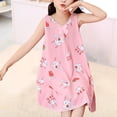 thumbnail image 2 of Penkiiy Chemises de Nuit Filles Douces Vêtements de Nuit Nuisette Manches Volantées Rabbit Pyjamas 1-8 Ans Rose, 2 of 6