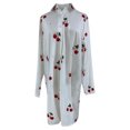 thumbnail image 5 of Pisexur Robe Longue à Manches Longues Col en V Mode Women Chemise Imprimée Irrégulière à Manches Longues Col en V Longue Robe Women Blouse, 5 of 5