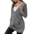 thumbnail image 3 of Innerwin Sweatshirts à Capuche Zippés pour Femmes Sweat à Capuche Automne Couleur Unie Chaud Gris TG, 3 of 4