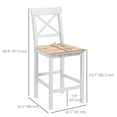 thumbnail image 3 of HOMCOM Tabourets de Bar Hauteur Comptoir Ensemble de 2 avec Dossier Croisé et Repose-Pieds, 3 of 10