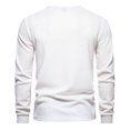 thumbnail image 4 of Yuyuzo Men Basic Tops Long Sleeve 1/4 Button Notch V Neck Cozy Fall Casual Shirts Blouse Solid Color, 4 of 5