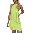 thumbnail image 1 of SMihono Robes Bohèmes d'Été pour Femmes Grande Taille Aguichant Mode Sans Manches Uni Col Rond Ample Robe Irrégulière pour Dames, 1 of 5