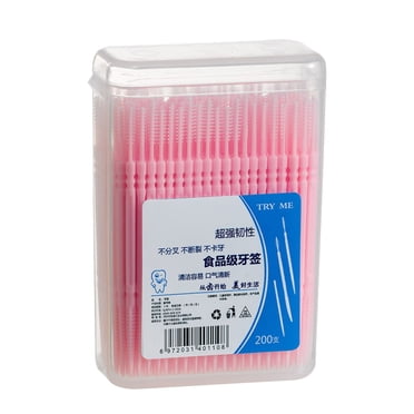 Up to 70% Off! Gspmoly Dental Floss Picks, 200Pcs Double-Head Toothpicks, Disposable Plastic Toothpicks for Teeth Cleaning, Interdental Brushes Oral Care Dentalpicks Floss Picks for Teeth