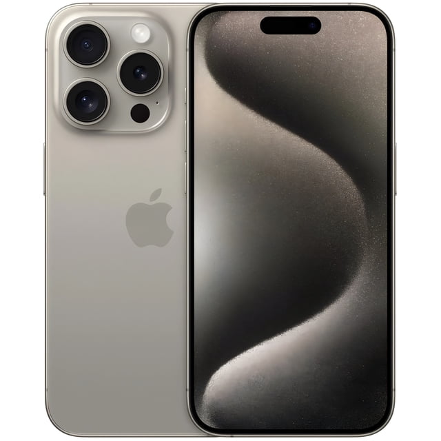 Refurbished Apple iPhone 15 Pro - 128GB – Natural Titanium – 48MP Triple Rear & 12MP Front Camera - Fully Unlocked Smartphone - Excellent Condition