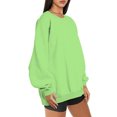 thumbnail image 3 of Jienlioq Femmes Manches Longues Liquidation Mode Femme Manches Longues Col Rond Chandail en Molleton Ample Blouse Unie Hauts Sélection Flash, 3 of 6