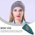 thumbnail image 2 of Crochet Headbands Winter Leaves Pattern with Rhinestones Elastic Head Protector Wide Warm Chunky Hair Accessories for Girls Post Green, 2 of 6