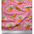 thumbnail image 1 of Soimoi Polyester Crepe Fabric Tree,Floral & Deer Animal Print Sewing Fabric Yard 42 Inch Wide, 1 of 3