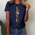 thumbnail image 2 of Penkiiy T-Shirt Musulman Ramadan pour Femmes T-Shirts Graphiques Mignons pour Femmes Col Rond Manches Courtes Imprimé Lune T-Shirt Décontracté S Marine, 2 of 6