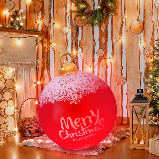 Party Decorations 60CM Outdoor Christmas Inflatable Decorated Ball Giant Christmas Inflatable Ball Christmas Tree Decorations With Lamp Home Decor Living Room on Clearance