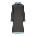 thumbnail image 4 of Mceream Robes Longues pour Femmes Formelles Grande Taille à Blocs de Couleur Robe Patchwork en Denim Printemps Ample Décontractée à Col Midi Robes Chandail Gris TG, 4 of 8