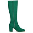 thumbnail image 5 of Unique Bargains Women's Round Toe Block Heel Knee High Boots, 5 of 5