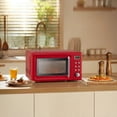 thumbnail image 4 of Costway 0.7 Cu.ft Retro Countertop Microwave Oven 700W LED Display Glass Turntable Red, 4 of 10