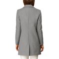 thumbnail image 3 of INSPIRE CHIC Manteau Long Classique pour Femme à Revers Cranté, Manches Longues, TP Gris, 3 of 8