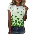 thumbnail image 2 of Birdeem Blouse Décontractée pour Femmes Imprimée pour la Saint-Patrick, Manches Courtes, Col Rond, T-Shirt, 2 of 6